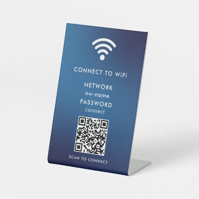 WiFi Network Scan QR Code to Connect the Internet Pedestal Sign (Front)