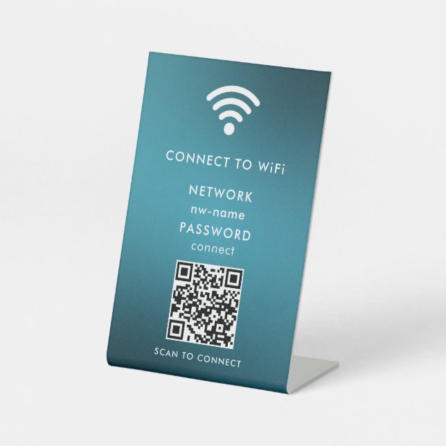 WiFi Network Scan QR Code to Connect the Internet Pedestal Sign (Front)