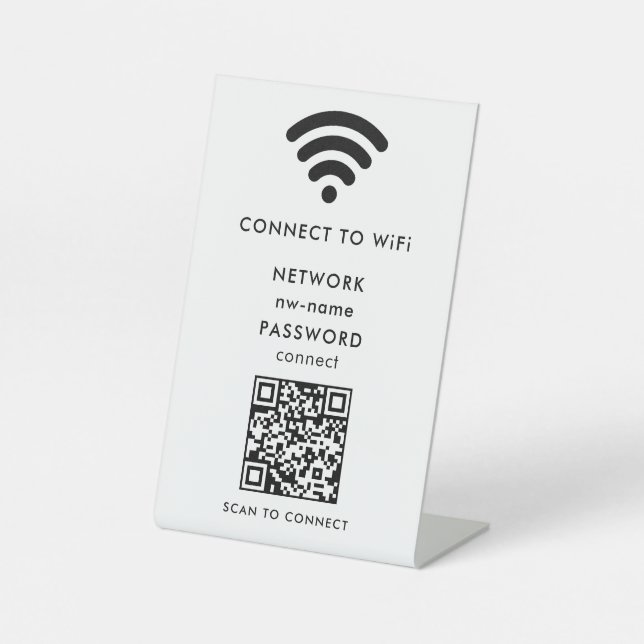 WiFi Network Scan QR Code to Connect the Internet Pedestal Sign (Front)