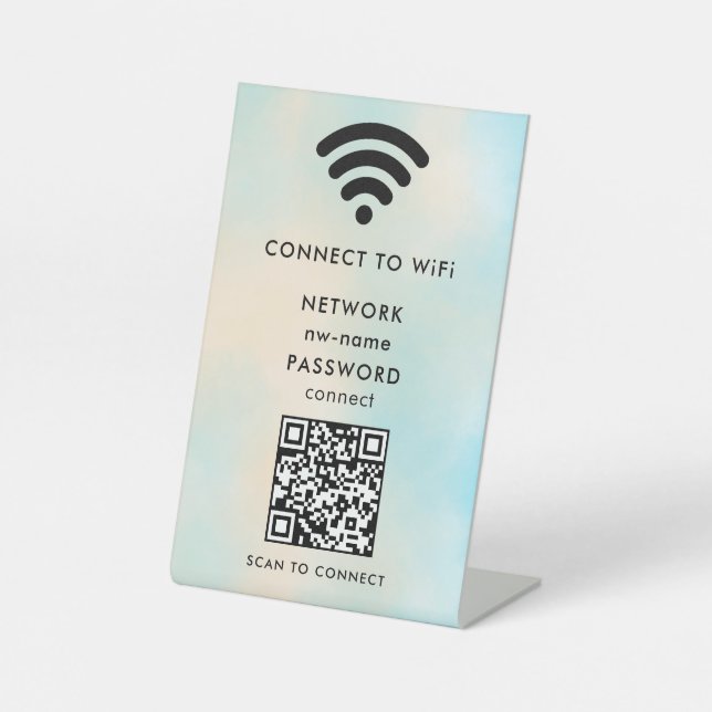 WiFi Network Scan QR Code to Connect the Internet Pedestal Sign (Front)