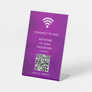 WiFi Network Scan QR Code to Connect the Internet Pedestal Sign