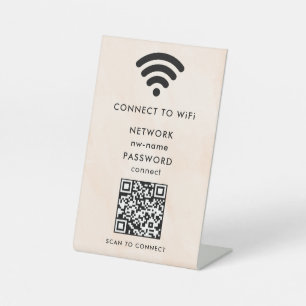 WiFi Network Scan QR Code to Connect the Internet Pedestal Sign