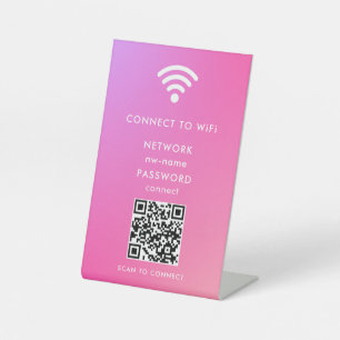 WiFi Network Scan QR Code to Connect the Internet Pedestal Sign