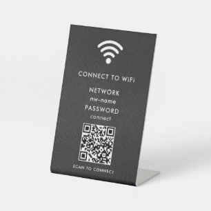 WiFi Network Scan QR Code to Connect the Internet Pedestal Sign