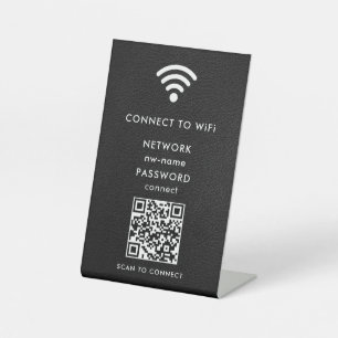 WiFi Network Scan QR Code to Connect the Internet Pedestal Sign