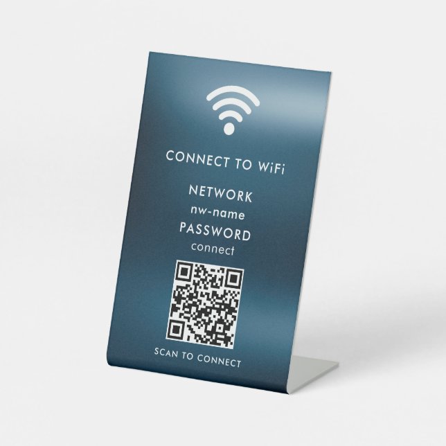 WiFi Network Scan QR Code to Connect the Internet Pedestal Sign (Front)