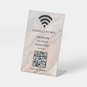 WiFi Network Scan QR Code to Connect the Internet Pedestal Sign