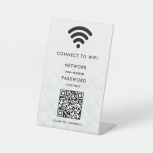WiFi Network Scan QR Code to Connect the Internet Pedestal Sign
