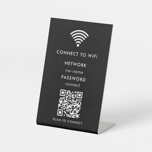 WiFi Network | Scan QR Code to Connect to Internet Pedestal Sign (Front)