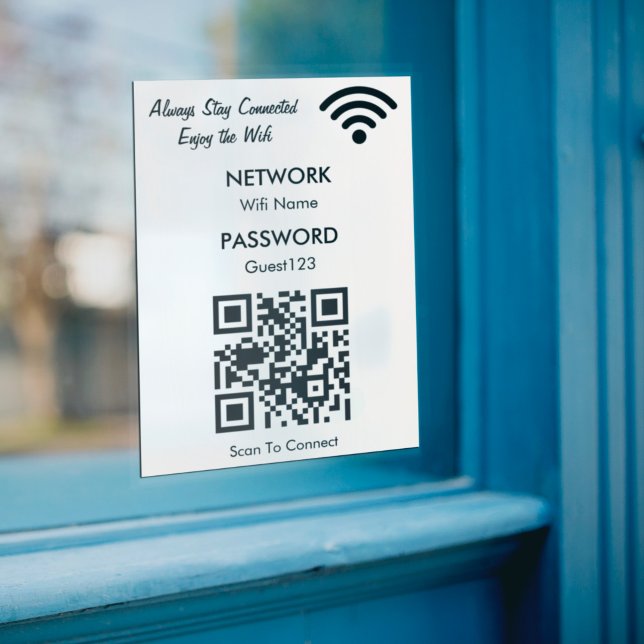 Wifi Network With QR Code Custom Text For Guests (Creator Uploaded)