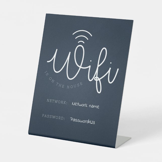 Wifi Password and Network Pedestal Sign (Front)