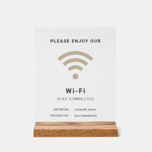 Wifi Password and Network Personalized  Acrylic Sign