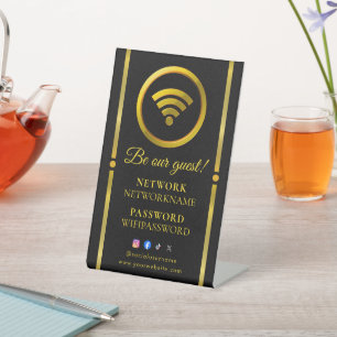 Wifi Password and Network Personalized  Pedestal Sign