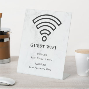 Wifi Password and Network Personalized Pedestal Sign