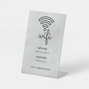 Wifi Password and Network Personalized Pedestal Sign