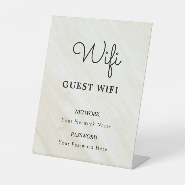 Wifi Password and Network Personalized Pedestal Sign (Front)