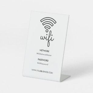 Wifi Password and Network Personalized Pedestal Sign