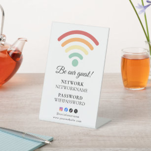 Wifi Password and Network Personalized  Pedestal Sign