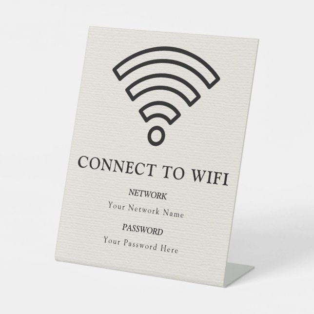 Wifi Password and Network Personalized Pedestal Sign (Front)