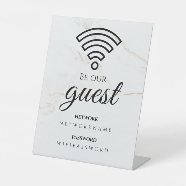 Wifi Password and Network Personalized Pedestal Sign (Front)