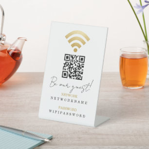 Wifi Password and Network Personalized Pedestal Sign