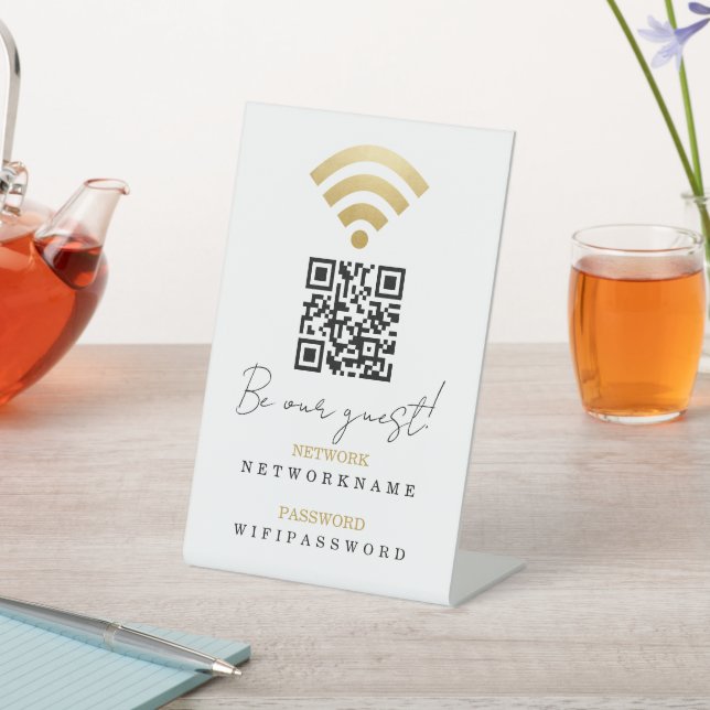 Wifi Password and Network Personalized Pedestal Sign (In SItu)
