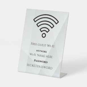 Wifi Password and Network Personalized Pedestal Sign