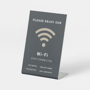 Wifi Password and Network Personalized Pedestal Sign