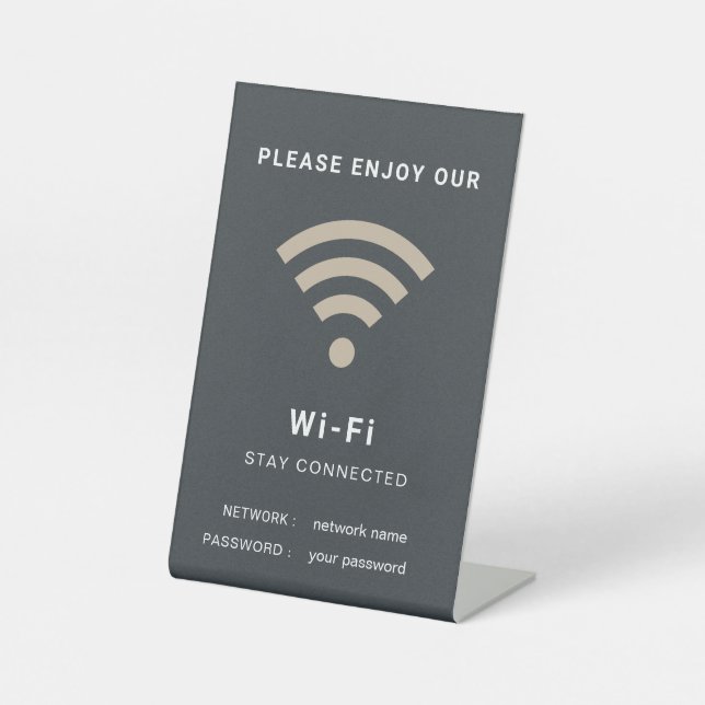Wifi Password and Network Personalized  Pedestal Sign (Front)
