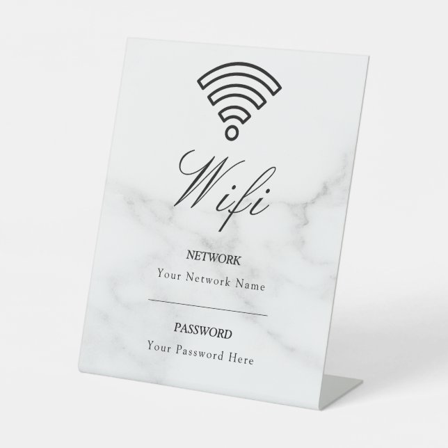 Wifi Password and Network Personalized Pedestal Sign (Front)