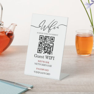 Wifi Password and Network Personalized  Pedestal Sign