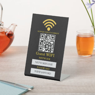 Wifi Password and Network Personalized  Pedestal Sign