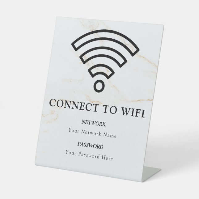 Wifi Password and Network Personalized Pedestal Sign (Front)