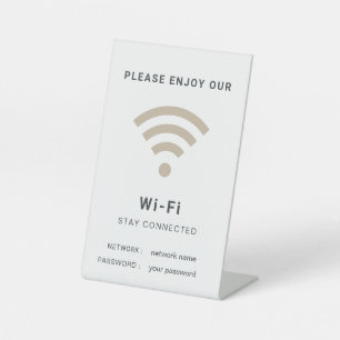 Wifi Password and Network Personalized Pedestal Sign