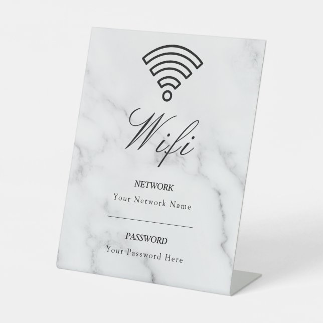 Wifi Password and Network Personalized Pedestal Sign (Front)
