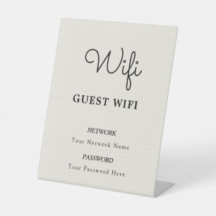 Wifi Password and Network Personalized Pedestal Sign