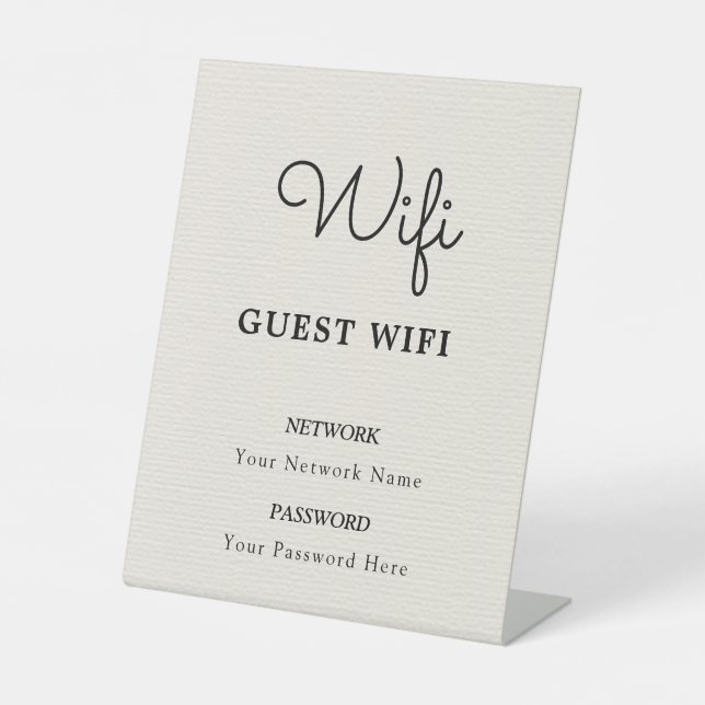 Wifi Password and Network Personalized Pedestal Sign (Front)