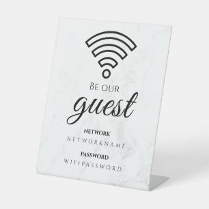Wifi Password and Network Personalized Pedestal Sign