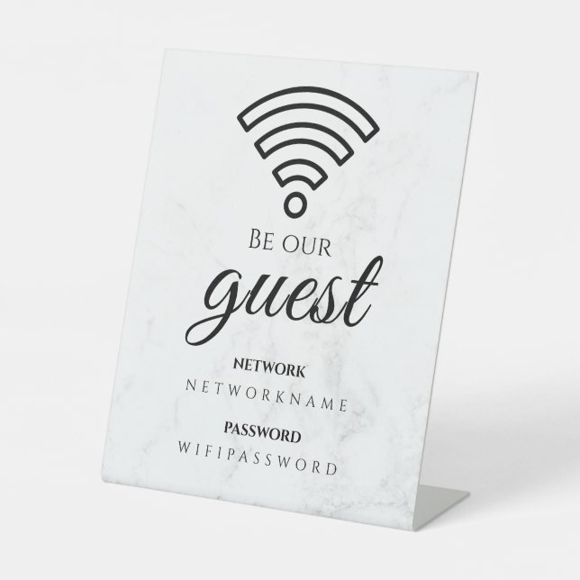Wifi Password and Network Personalized Pedestal Sign (Front)