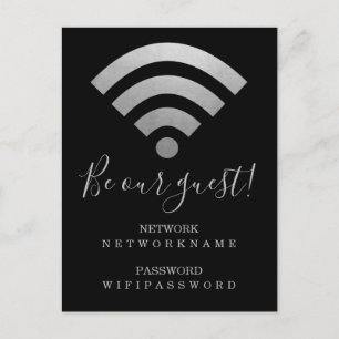 Wifi Password and Network Personalized Postcard