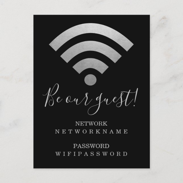 Wifi Password and Network Personalized Postcard (Front)