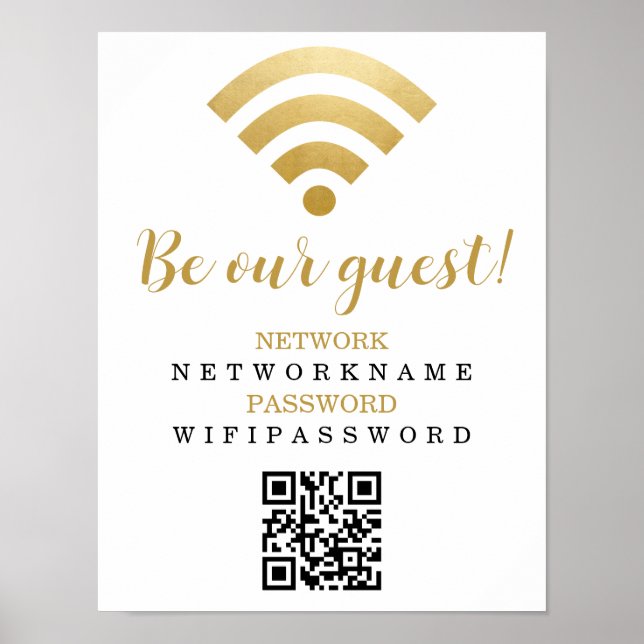 Wifi Password and Network Personalized Poster (Front)