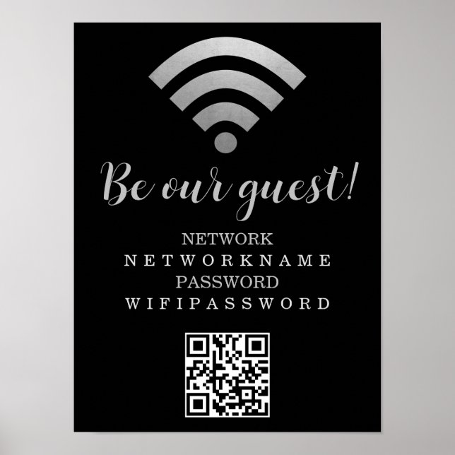 Wifi Password and Network Personalized Poster (Front)