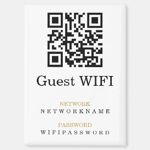 Wifi Password and Network Personalized QR Code Magnet