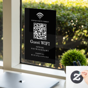 Wifi Password and Network Personalized QR Code Window Cling