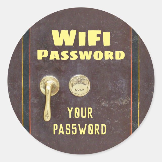 WiFi Password Classic Round Sticker (Front)