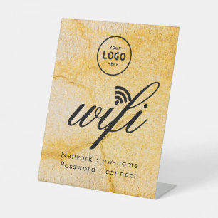 WiFi Password Code Business Logo Blue  Pedestal Sign