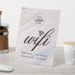 WiFi Password Code Business Logo Pedestal Sign