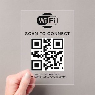 Wifi Password   QR Code Scan to Connect Acrylic Invitations