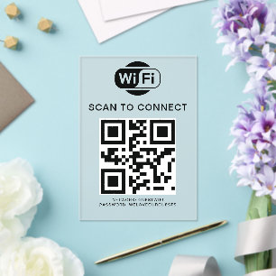 Wifi Password QR Code Scan to Connect Acrylic Invitations